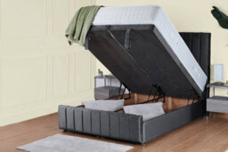 UKBEDFURNITURE Hamilton Plush Steel End Opening Divan Ottoman Bed With 54 Inch Headboard - thumbnail 2