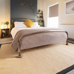Loomed Beige Natural Jute Herringbone Pattern Stair Carpet Runner Rug 60Cm X 6000Cm