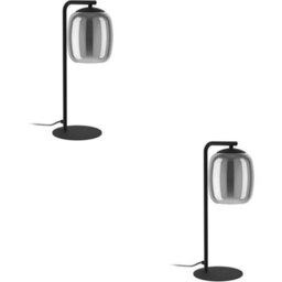 Loops 2 Pack Stylish Modern Black Led Table Lamp Indoor Home Decor - thumbnail 1