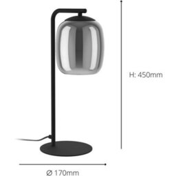 Loops 2 Pack Stylish Modern Black Led Table Lamp Indoor Home Decor - thumbnail 5