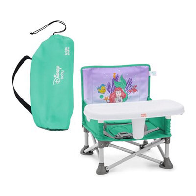 Bright Starts Disney Princess Ariel Pop N Sit Portable Booster, Indoor / Outdoor Use, Floor Seat With Feeding Tray, 6 Mos - 3 Yrs
