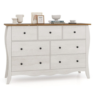Gainoom Grey Chest Of Drawers Freestanding Dresser Farmhouse 7-Drawer Cabinet Closet Organizer - image 1