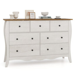 Gainoom Grey Chest Of Drawers Freestanding Dresser Farmhouse 7-Drawer Cabinet Closet Organizer - thumbnail 1