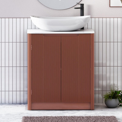 Royal Bathrooms Avenza 800mm Terracotta Clay Floor Standing Bathroom Vanity Unit 2 Door With Cesar Basin - image 1