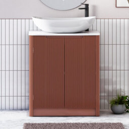 Royal Bathrooms Avenza 800mm Terracotta Clay Floor Standing Bathroom Vanity Unit 2 Door With Cesar Basin - thumbnail 1