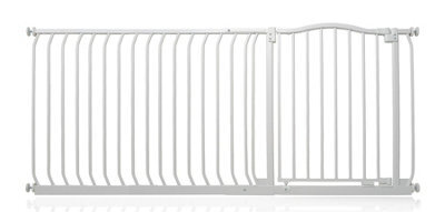Bettacare Curved Top Dog Gate, 171Cm - 180Cm, Matt White, Pressure Fit Pet Gate For Dog And Puppy, Pet And Dog Barrier - image 1