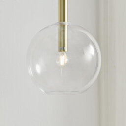 Furniturebox Uk Emily Brass And Smoked Glass Pendant Ceiling Light - thumbnail 5