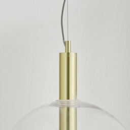 Furniturebox Uk Emily Brass And Smoked Glass Pendant Ceiling Light - thumbnail 6