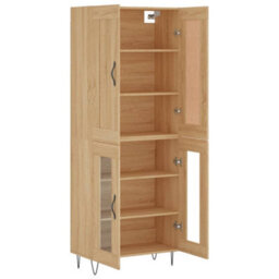 Berkfield Highboard Sonoma Oak 69.5X34X180 Cm Engineered Wood - thumbnail 4
