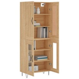 Berkfield Highboard Sonoma Oak 69.5X34X180 Cm Engineered Wood - thumbnail 3