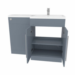 Rinse Bathrooms 1100mm Rh Vanity Unit With Basin And Back To Wall Unit Bathroom Storage Unit Free Standing Gloss Grey - thumbnail 5
