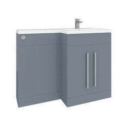 Rinse Bathrooms 1100mm Rh Vanity Unit With Basin And Back To Wall Unit Bathroom Storage Unit Free Standing Gloss Grey - thumbnail 2