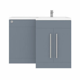 Rinse Bathrooms 1100mm Rh Vanity Unit With Basin And Back To Wall Unit Bathroom Storage Unit Free Standing Gloss Grey - thumbnail 4