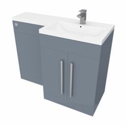 Rinse Bathrooms 1100mm Rh Vanity Unit With Basin And Back To Wall Unit Bathroom Storage Unit Free Standing Gloss Grey - thumbnail 3