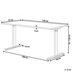 Beliani Electric Adjustable Standing Desk Destin Ii Grey/ Black 130 Cm 72 Cm - thumbnail 3