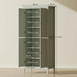 176.5 Cm Tall Freestanding Pantry Storage Cabinet With 4 Doors Green - thumbnail 2