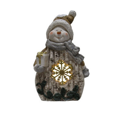 SecureFix Direct Light Up Snowman Snowflake Figurine (Xmas Led Festive Ornament Decoration) - image 1