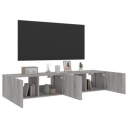Walplus Tv Wall Cabinets With Led Lights 2 Pcs Grey Sonoma 80X35X31 Cm - thumbnail 6