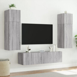 Walplus Tv Wall Cabinets With Led Lights 2 Pcs Grey Sonoma 80X35X31 Cm - thumbnail 5