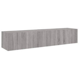 Walplus Tv Wall Cabinets With Led Lights 2 Pcs Grey Sonoma 80X35X31 Cm - thumbnail 7