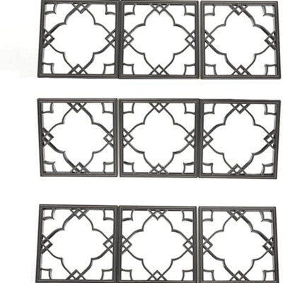 Deenz 25X25Cm Set Of 3 Moroccan Tile Mirrors Moroccan Wall Art Hanging Mirror Square For Hanging And Wall Gifts (Black)