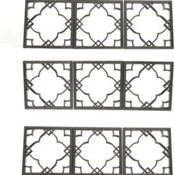 Deenz 25X25Cm Set Of 3 Moroccan Tile Mirrors Moroccan Wall Art Hanging Mirror Square For Hanging And Wall Gifts (Black)