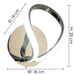 Harper Living Halo Led Wall Light With Toggle Switch, Polished Chrome Finish, Natural White (4000K) - thumbnail 8