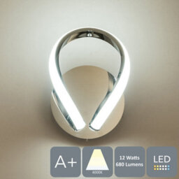 Harper Living Halo Led Wall Light With Toggle Switch, Polished Chrome Finish, Natural White (4000K) - thumbnail 5