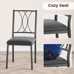 4 Seater Dining Table And Chairs Set, Set Of 5 Rectangular Kitchen Table With Upholstered Seats - thumbnail 5