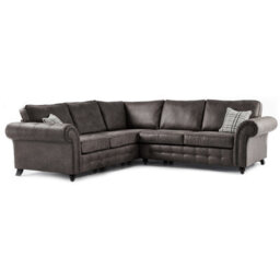 Furnishings For Less UK Oakland Charcoal Grey Chesterfield L Shape Large Corner Sofa - thumbnail 1