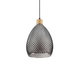 Ideal Lux Bergen-1 Indoor Dome Ceiling Pendant Lamp 1 Light Grey, E27 - thumbnail 1
