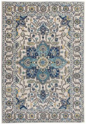 Traditional Rug, Persian Rug Bedroom, Stain-Resistant Diningroom Rug, Easy To Clean Rug, Blue Rug-200Cm X 290Cm - image 1