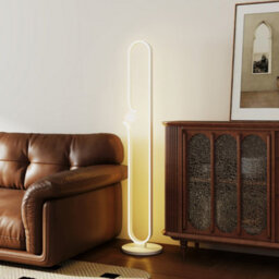 Homcom Dimmable Led Floor Lamp With Glass Night Light, Foot Switch, White - thumbnail 9