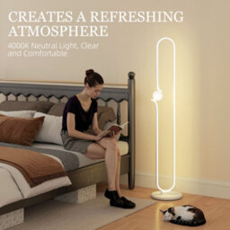 Homcom Dimmable Led Floor Lamp With Glass Night Light, Foot Switch, White - thumbnail 5