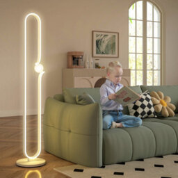 Homcom Dimmable Led Floor Lamp With Glass Night Light, Foot Switch, White - thumbnail 7