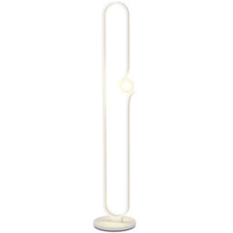 Homcom Dimmable Led Floor Lamp With Glass Night Light, Foot Switch, White - thumbnail 2
