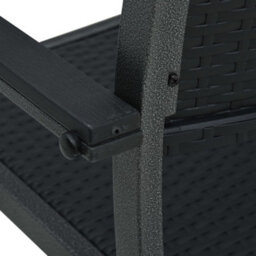 Berkfield Garden Chairs 4 Pcs Black Plastic Rattan Look - thumbnail 6