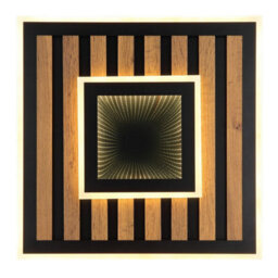 Luminosa Lighting Luminosa Woody 40Cm Integrated Led Semi Flush Ceiling Light Matt Black Led 3000K - thumbnail 4