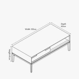 Pacific Lifestyle 2 Drawer Black And Natural Acacia Wood Coffee Table - thumbnail 5