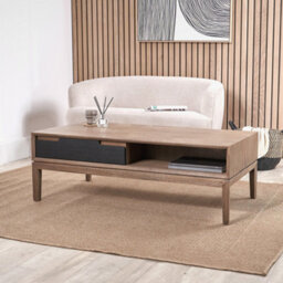 Pacific Lifestyle 2 Drawer Black And Natural Acacia Wood Coffee Table