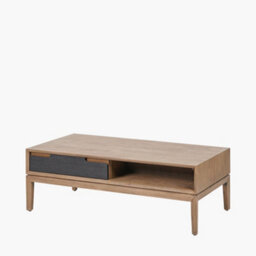 Pacific Lifestyle 2 Drawer Black And Natural Acacia Wood Coffee Table - thumbnail 3