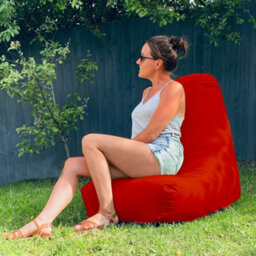 rucomfy Beanbags Rucomfy Indoor Or Outdoor Adults Water Resistant Red Beanbag Chair - thumbnail 1