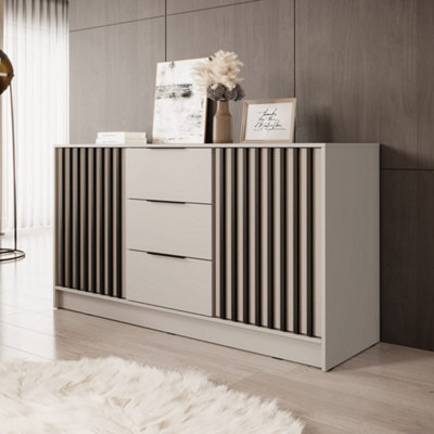 Arte Nelly Sideboard Cabinet 155Cm Cashmere & Black - Stylish Storage For Contemporary Living - image 1