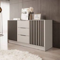 Arte Nelly Sideboard Cabinet 155Cm Cashmere & Black - Stylish Storage For Contemporary Living - thumbnail 1