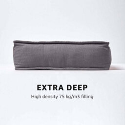 Homescapes Charcoal Grey Cotton Dining Booster Cushion - thumbnail 5