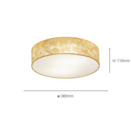 Eglo Viserbella Gold And Cream Fabric Flush Fitted Pendant, (D) 38Cm - thumbnail 4