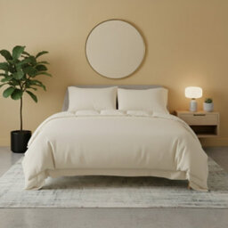 Flannelette Cotton Duvet Cover Set Soft Brushed Warm Bedding Set Cream