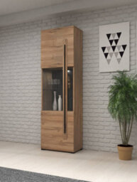 Arte Tulsa Modern Display Cabinet In White - W600mm X H2040mm X D390mm - thumbnail 2