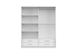 Fhif Dallas Tokyo 180Cm Black Sliding Door Wardrobe Modern Bedroom Storage With Full Length Mirror Shelves And Hanging Rails - thumbnail 2
