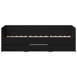 Berkfield Daybed Black Oak Engineered Wood 90 X 190 Cm Durable Daybed - thumbnail 6